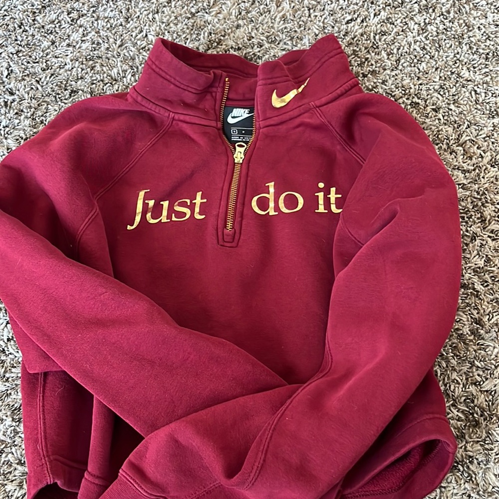 Maroon Nike Cropped sweater
